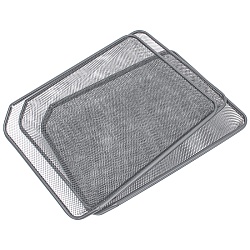 лоток горизонтальный металлический 4 секции серый