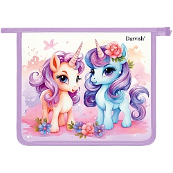 папка для тетрадей а5 на молнии "милые единороги"