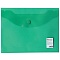 папка-конверт на кнопке а5 "brauberg" прозрачная зеленая 180мкм