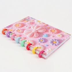 Блокнот 15,5*21см 80л на пластиковых кольцах в клетку "Цветы"