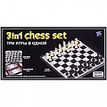 Настольная игра 3 в1 Шахматы,шашки,нарды 33*33см магнитные