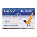 Скрепки 33мм "Darvish" цветные 80шт/уп