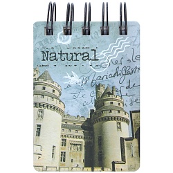 Блокнот А7  68л на спирали в линейку "Замки мира"