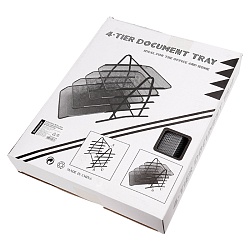 лоток горизонтальный металлический 4 секции серый