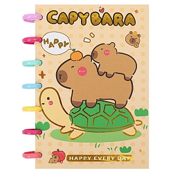 Блокнот 14*18см 80л на пластиковых кольцах "Капибары на черепахе"