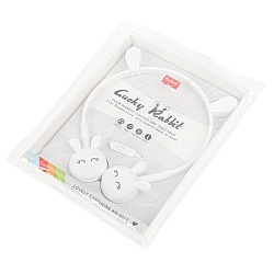 наушники "зайчики" накладные проводные с микрофоном - ободок белые