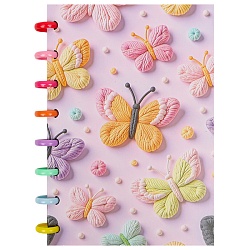 Блокнот 15,5*21см 80л на пластиковых кольцах в клетку "Бабочки"
