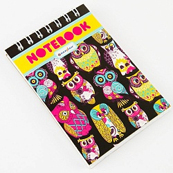 Блокнот  7*10см  60л  "Совушки" на гребне