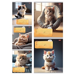 тетрадь  24л линия "котик дома"