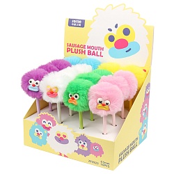 ручка шар. синяя  пушистик