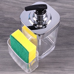 дозатор для жидкого мыла 650мл, губка и подставка в наборе 3шт