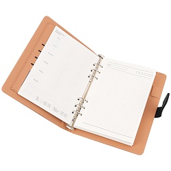 ежедневник а5 недатиров. 100л обложка кож.зам. на кольцах и магнитной застёжке, черный