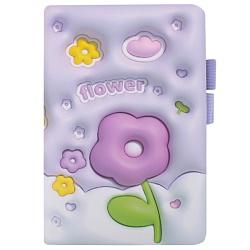 Блокнот А6  80л обложка "Цветы" с рисунком 3D эффект