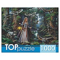 Пазлы 1000 элементов Девушка с  волками и совами