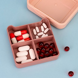 таблетница мини на день, 4 приема 9*9*2 см