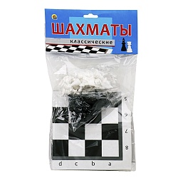 шахматы классические в пакете + поле 28,5*28,5см