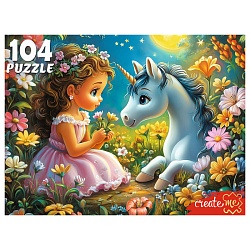 пазлы  104 элемента маленькая принцесса и единорог