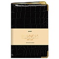 Книга для записей  А5 80л Grand croco (чёрный) обложка искусств. кожа , золотой срез мет.уг