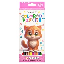 карандаши 12цв "котёнок" корпус пластиковый трёхгранный (набор)
