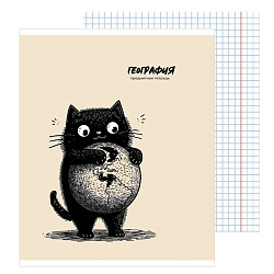 тетрадь предметная  48л кл география "bad cat" 