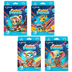 карандаши 18цв трёхгранный корпус "космические животные"