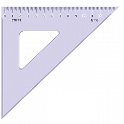 треугольник 12см 45° прозрачный пластик стамм