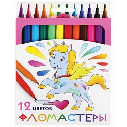 фломастеры 12цв "пифагор" "единорог"