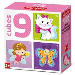 кубики пластиковые "для маленьких принцесс" 9шт