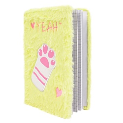 Блокнот A5  80л меховой "Лапка" в клетку