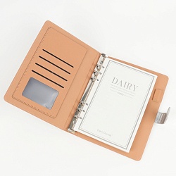 ежедневник а5 недатиров. 100л обложка кож.зам. на кольцах с магнитной застёжкой