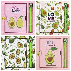 Блокнот 13*18см  подарочный с замочком "AVOCADO" +  ручка гелевая /4вида/