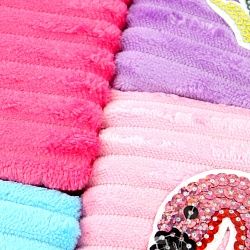 Блокнот 12*18,8см 60л "меховой" с рисунком из пайеток "фламинго"