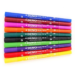 фломастеры 10цв  двусторонние на водной основе