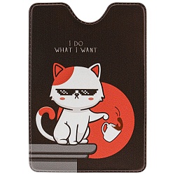 обложка на пропуск/проездной "крутой кот" пвх