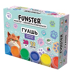 гуашь 12цв. "funster" "кошачьи лапки" по 20мл