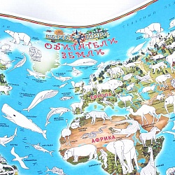 карта-раскраска обитатели земли (в пластик. тубусе)