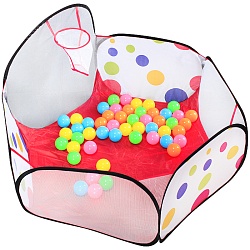 палатка-манеж игровая детская с баскетбольным кольцом+50 шариков . игрушка