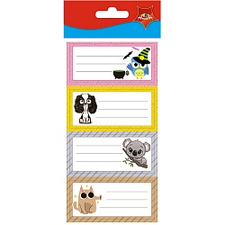 наклейки школьные с рисунком 12шт. для тетрадей, упаковка пэт - пакет