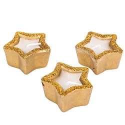 свечи в наборе 3шт звездочки  золото