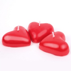 свечи "сердце" 3шт  в наборе