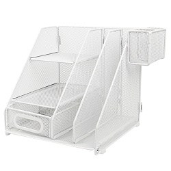 лоток металлический 5 отделений + выдвижная полка+навесной органайзер цвет белый