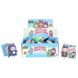 игрушка антистресс сквиш веселые монстры, 10 см., сетка