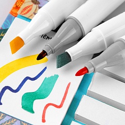 маркеры для скетчинга (двусторонние) (набор 48 цв)