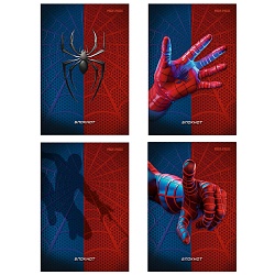 Блокнот А6  40л "Спайдер синий" ассорти,  на гребне