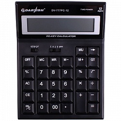 калькулятор настольный 12 pазр.  "darvish" двойное питание 193*140*39мм компьютерные клавиши