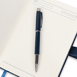 набор подарочный(ежедневник недатир. с магнитной застежкой + ручка+стержень)  цвет синий