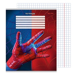 тетрадь  12л клетка цв. обл "спайдер" синий