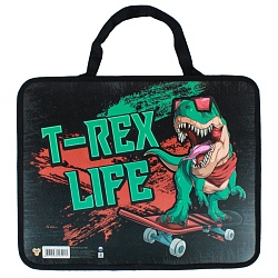 папка детская с ручками а4 пласт. с рисунком на молнии t-rex