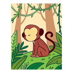 наклейки а6 4л собери картинку панда_обезьянка