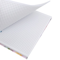 Блокнот 15,5*21см 80л на пластиковых кольцах в клетку "Бабочки"